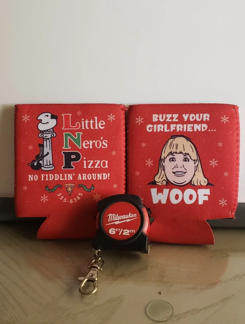 NWOT Little Nero's Pizza / Buzz Your Girlfriend WOOF Can Coolers Koozies